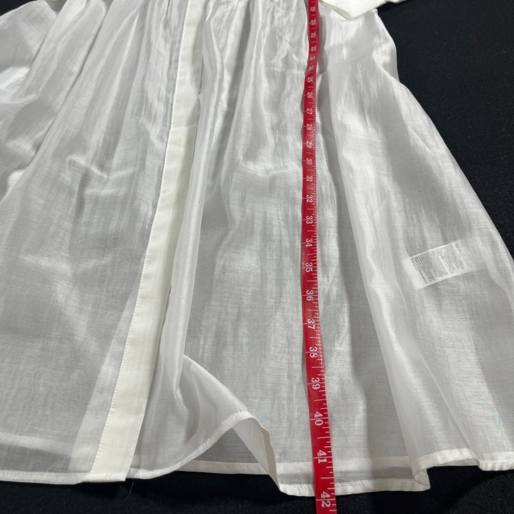 Banana Republic NWT Sheer Organza Pintuck Midi Dress XS Petite White Romantic - Picture 3 of 7